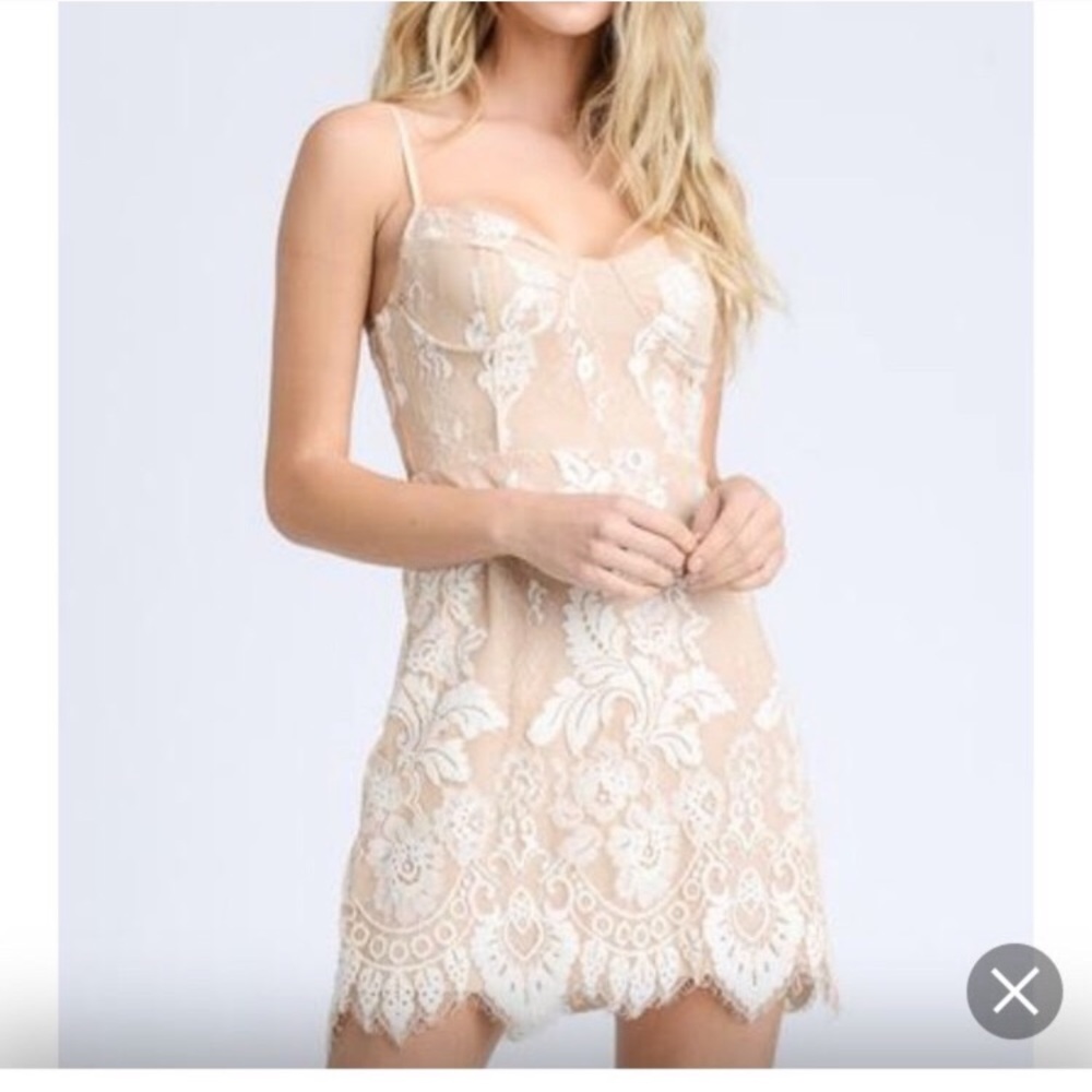 Nude lace dress